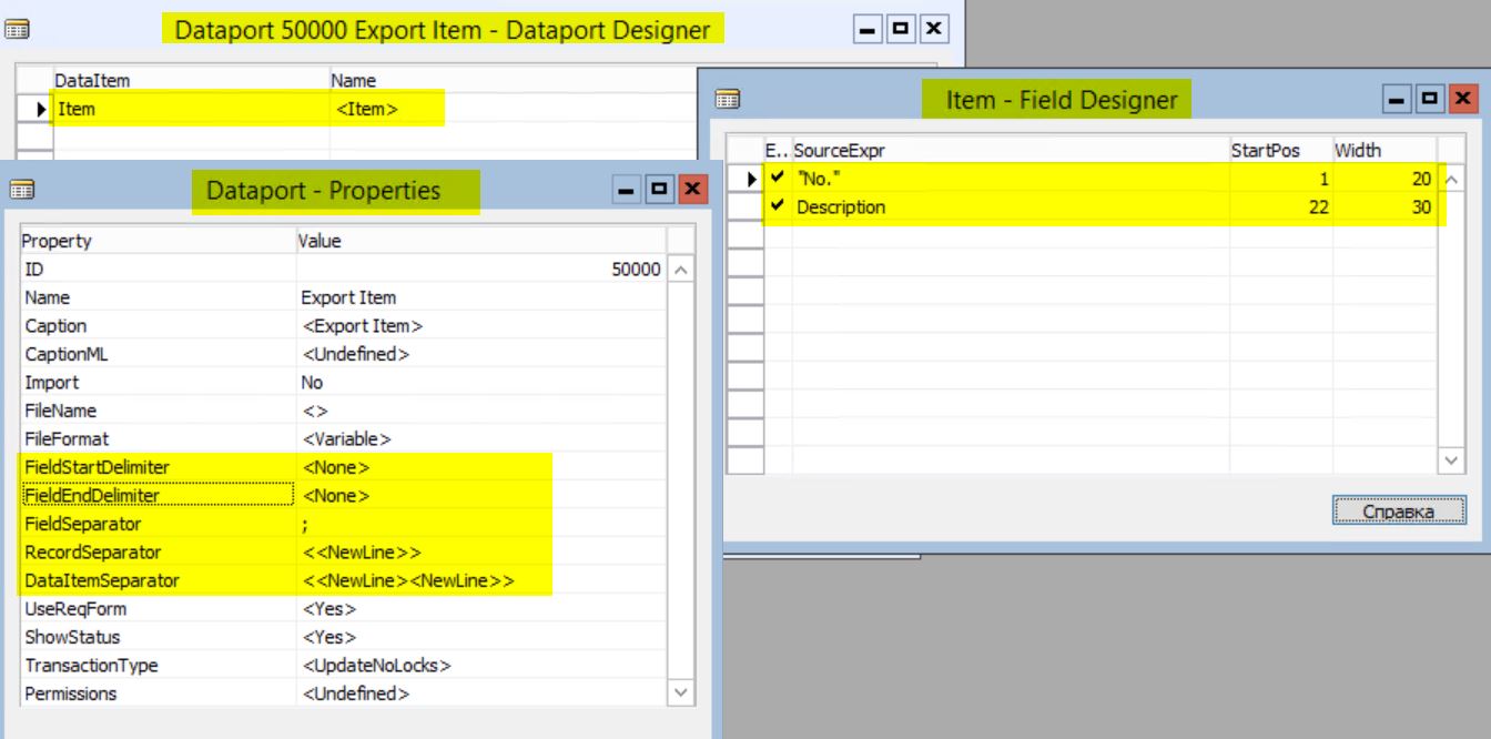 Dataport Export Item