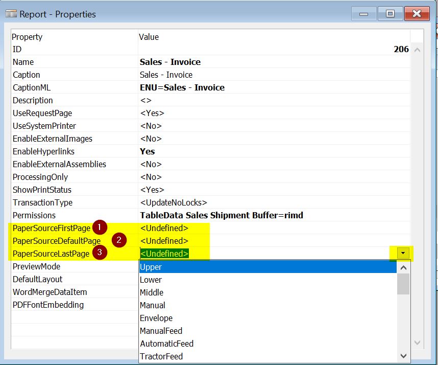 Report Properties